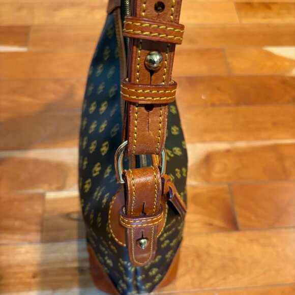 Dooney & Bourke Gretta Hobo Logo Print Canvas/Leather Shoulder Bag - Picture 8 of 15